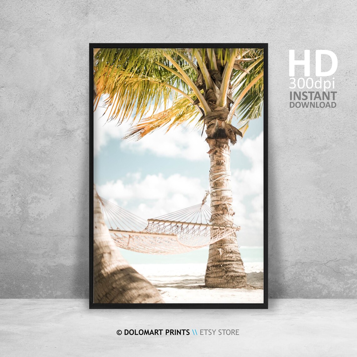 Tropical Paradise Palm Tree Art Print, Coastal Style - Image 4