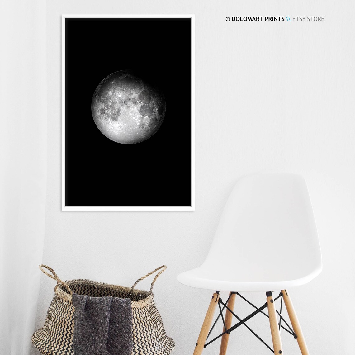 Moon Wall Art Night Sky Full Moon Boho Poster - Image 4