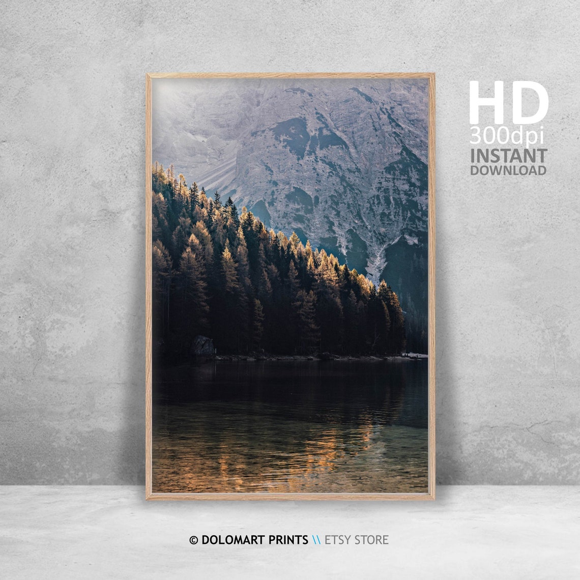 Alpine Lake At Dusk With Golden Larch Trees Mountain Reflection Poster - Image 4