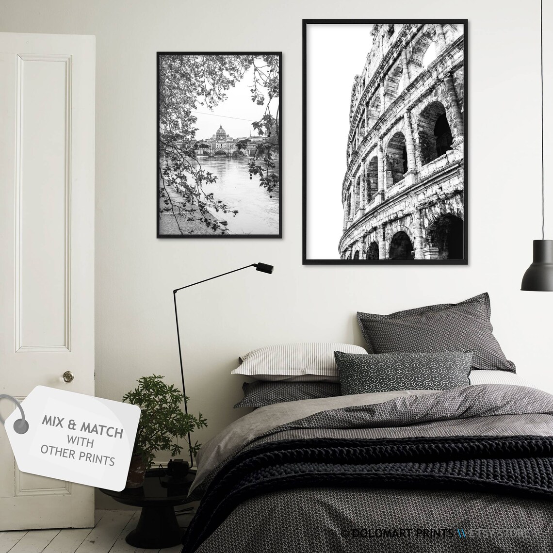 Rome Black And White Colosseum Travel Poster - Image 2