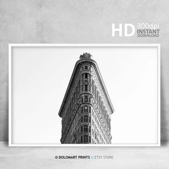 New York Architecture Print Black And White Flat Iron New York Wall Art Modern Architecture Print Architecture Photography Art