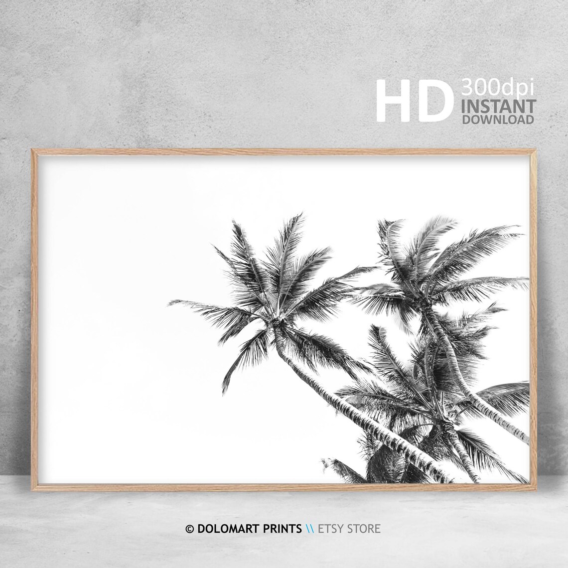 Black And White Palm Tree Poster, Tropical Decor - Image 4