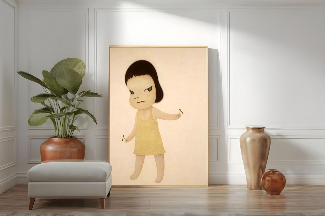 Yoshitomo Nara Sprout the Ambassador Child Holding Seedlings Poster - Image 3