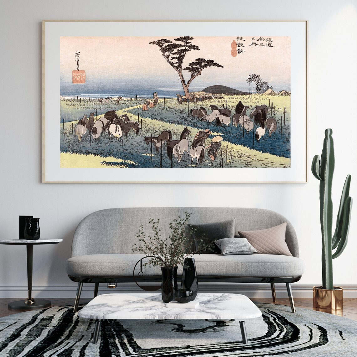 Utagawa Hiroshige Great Tokaido Collection 55 Piece Collage Poster - Image 2