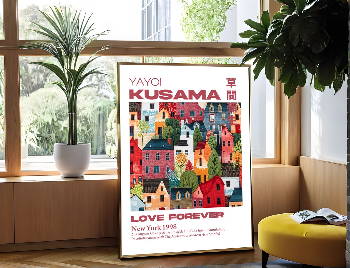 Yayoi Kusama Love Forever New York 1998 Village Houses Poster - Image 5