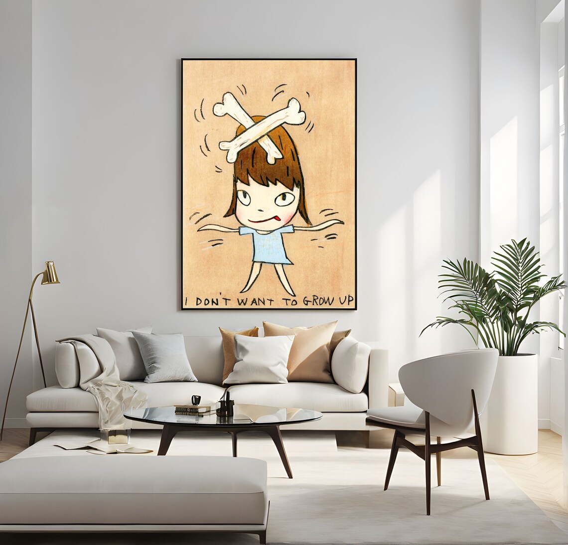 Yoshitomo Nara I Dont Want to Grow Up Crossbones Girl Wall Art - Image 4
