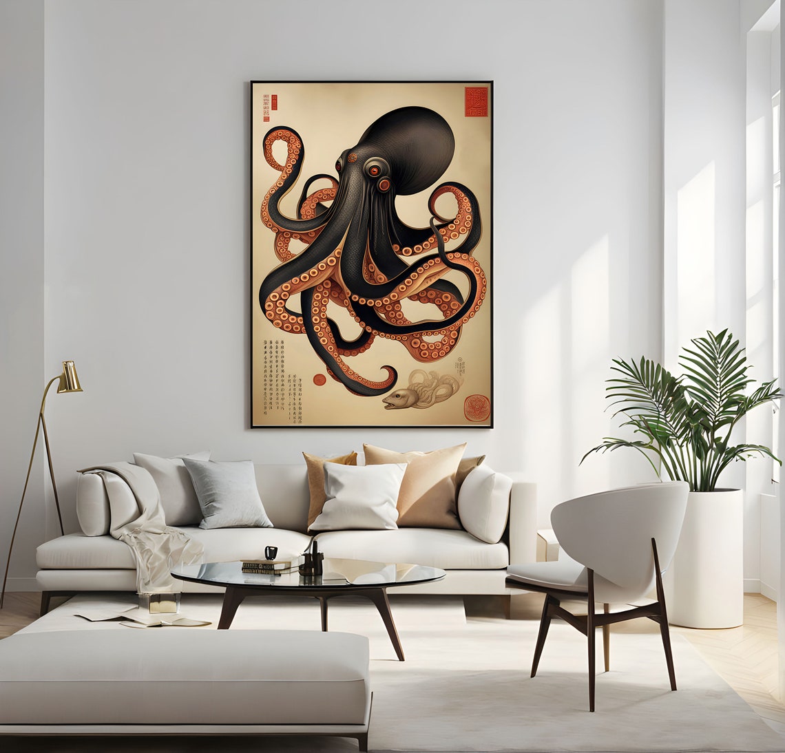 Tentacles of Edo Majestic Octopus Japanese Ukiyo E Art Poster - Image 5