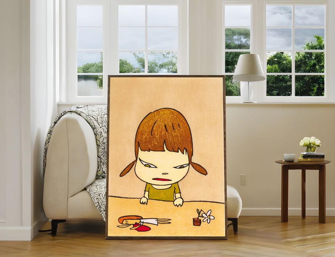 Yoshitomo Nara Broken Treasures Pigtail Girl With Scissors Poster - Image 3