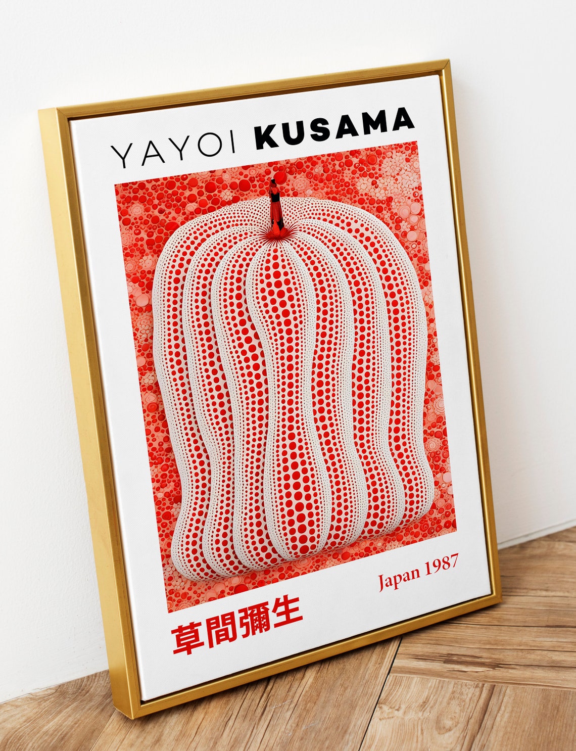 Yayoi Kusama Red Pumpkin Polka Dot Sculpture Japan 1987 Poster - Image 4
