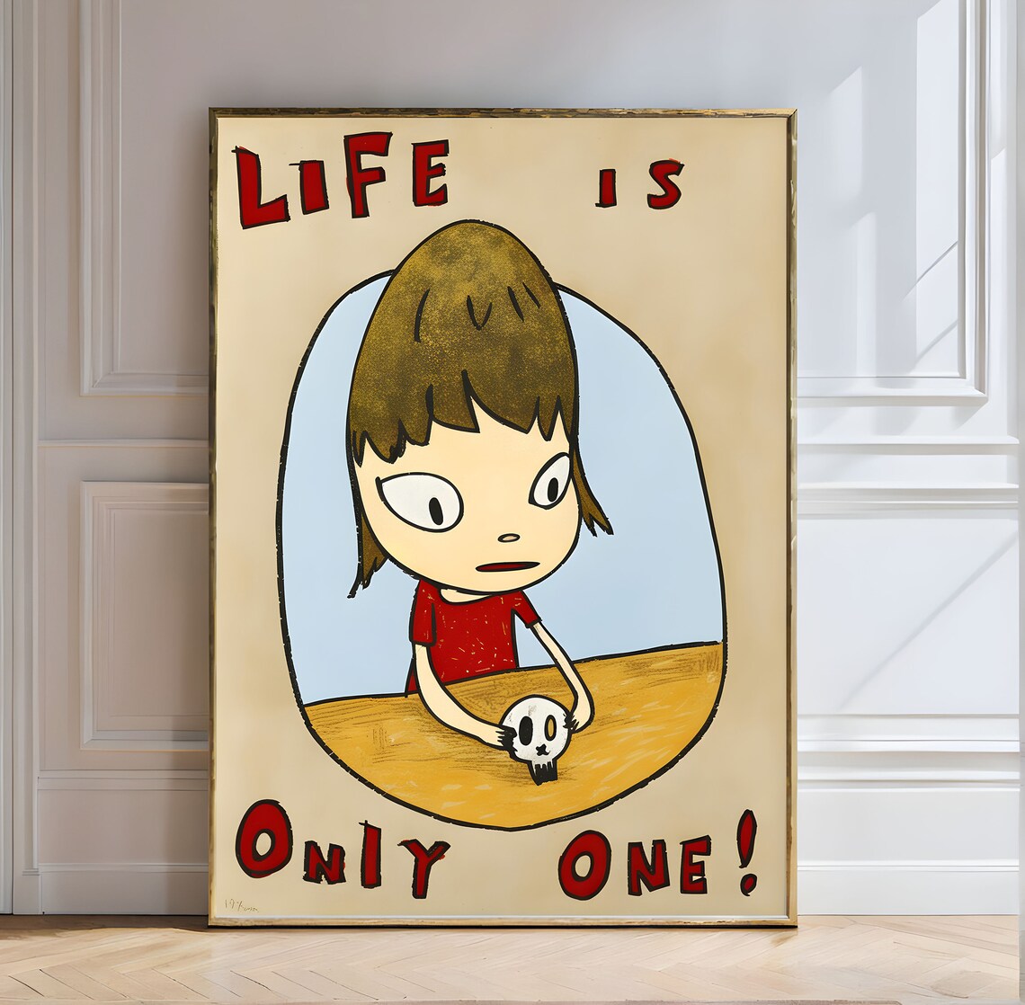 Yoshitomo Nara Life Is Only One Girl With Skull Japanese Art Poster - Image 5