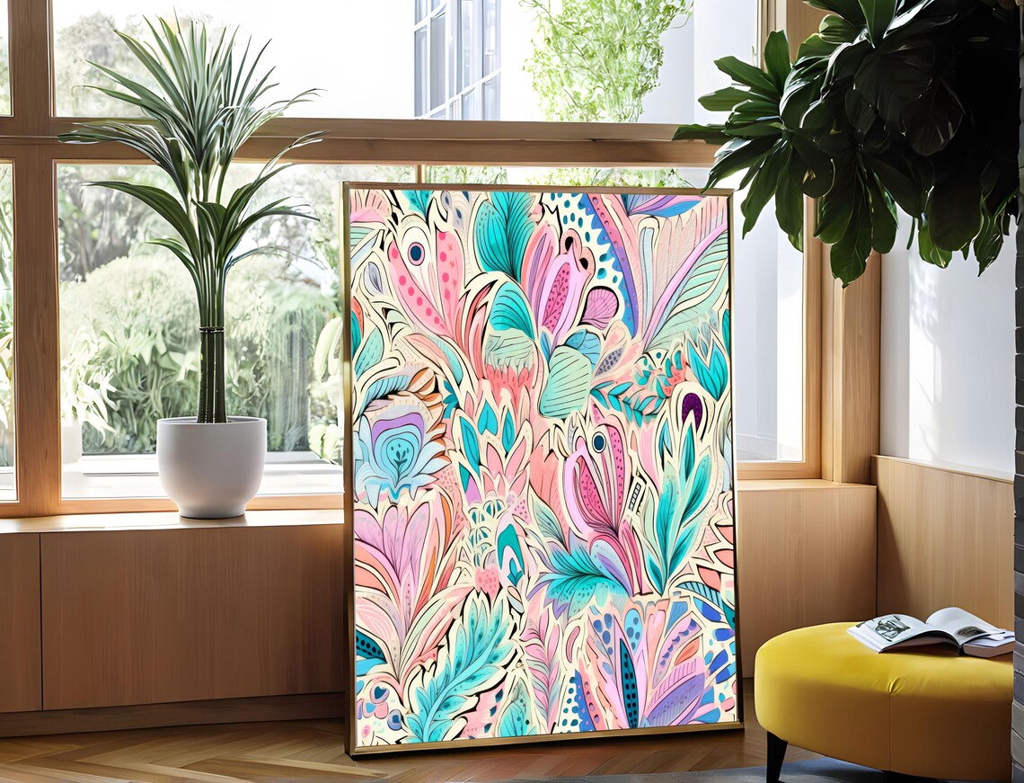 Yayoi Kusama Cosmic Nature Pink Floral Tokyo 2021 Abstract Art Poster - Image 3