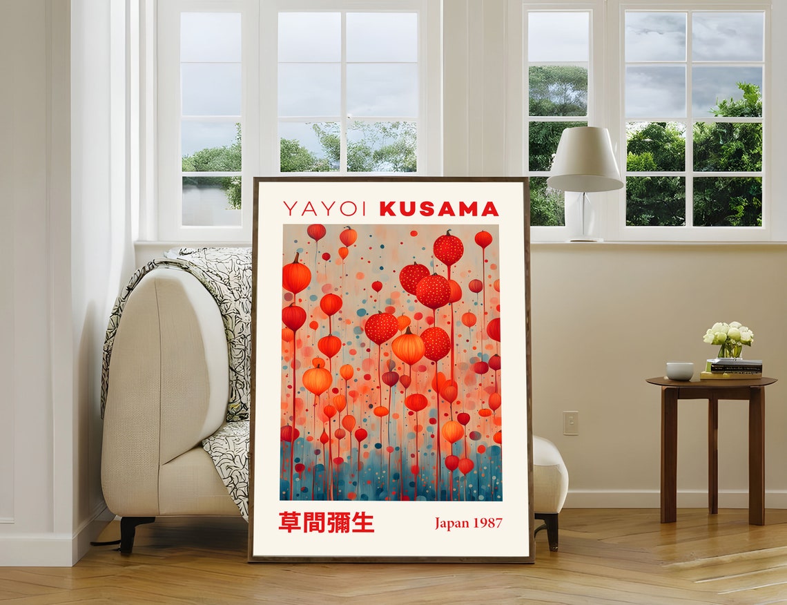 Yayoi Kusama Pumpkin Wonderland Floating Dotted Gourds 1987 Poster - Image 5