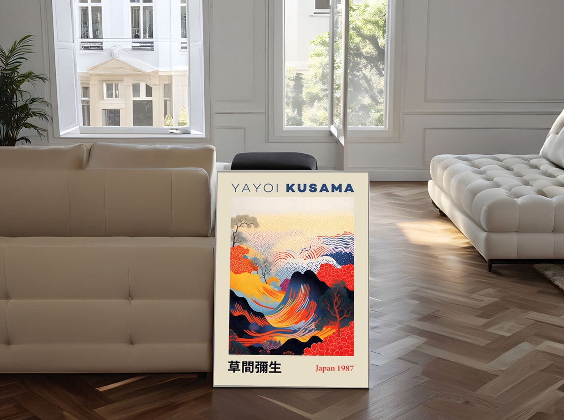 Yayoi Kusama 1987 Exhibition Vibrant Abstract Landscape Art Poster - Image 5