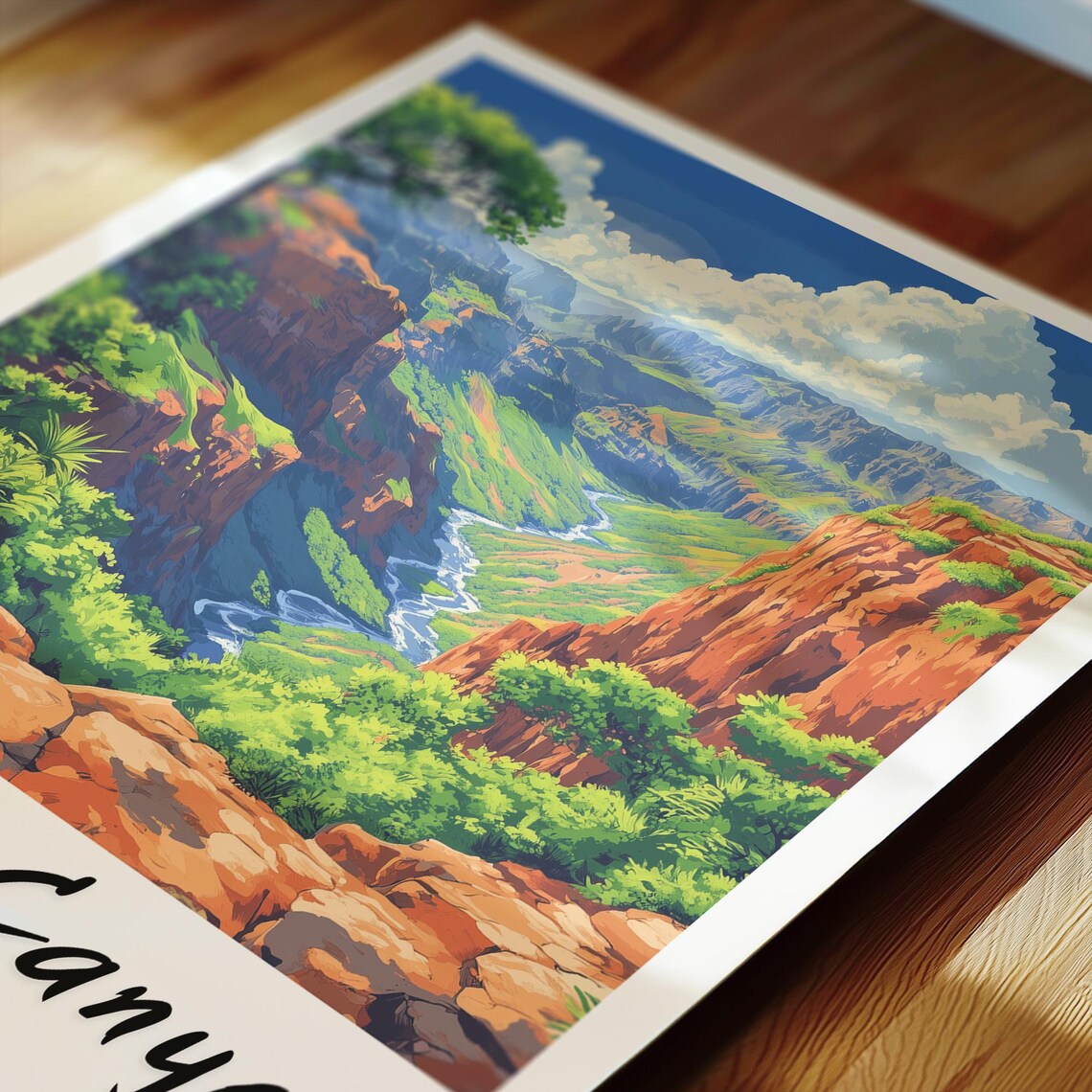Waimea Canyon Hawaii Minimalist Travel Poster - Image 2