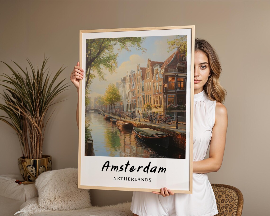 Amsterdam Netherlands Travel Poster, Minimalist - Image 2