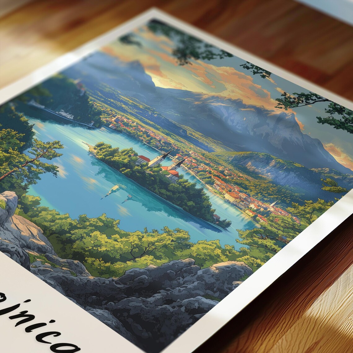 Mala Osojnica Travel Poster, Slovenia Wedding Gift - Image 2