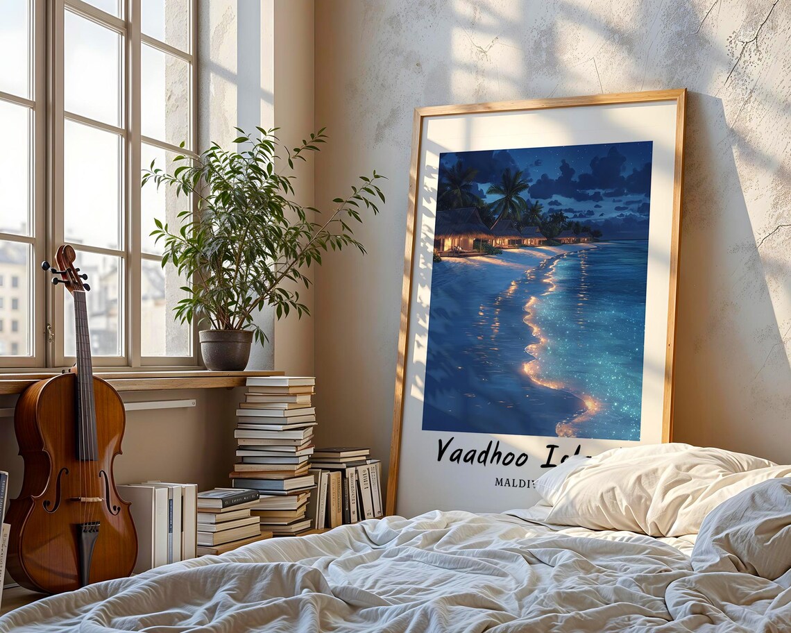 Vaadhoo Island Maldives Travel Poster, Minimalist Asia - Image 3