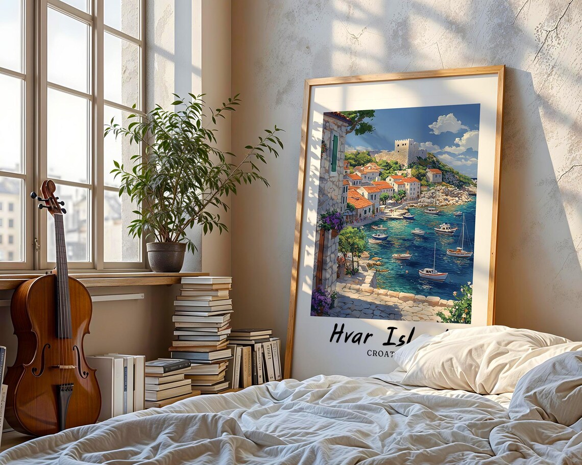 Hvar Island Travel Poster, Croatia Wedding Gift - Image 3