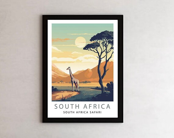 South Africa Print South Africa Poster Printable Instant South Africa Travel Art Print Minimalist Wall Artwork
