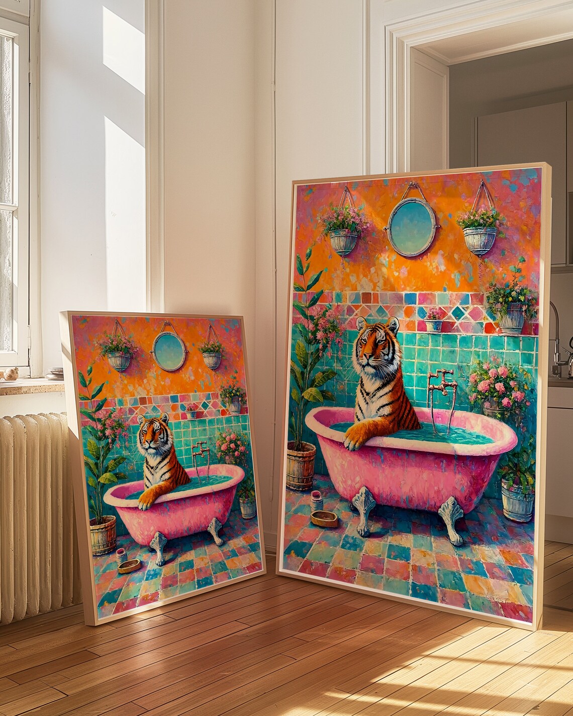 Tiger In A Bathtub, Maximalist Oil Painting Poster - Image 2