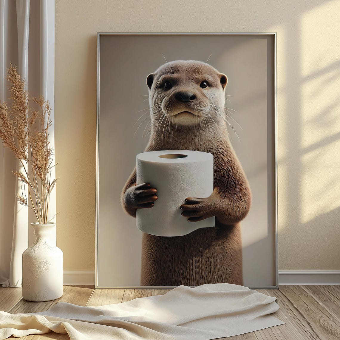 Otter Poster, Maximalist Bathroom Wall Art - Image 3