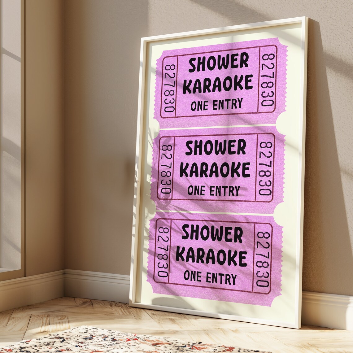 Shower Karaoke Ticket, Vintage Bathroom Decor - Image 3