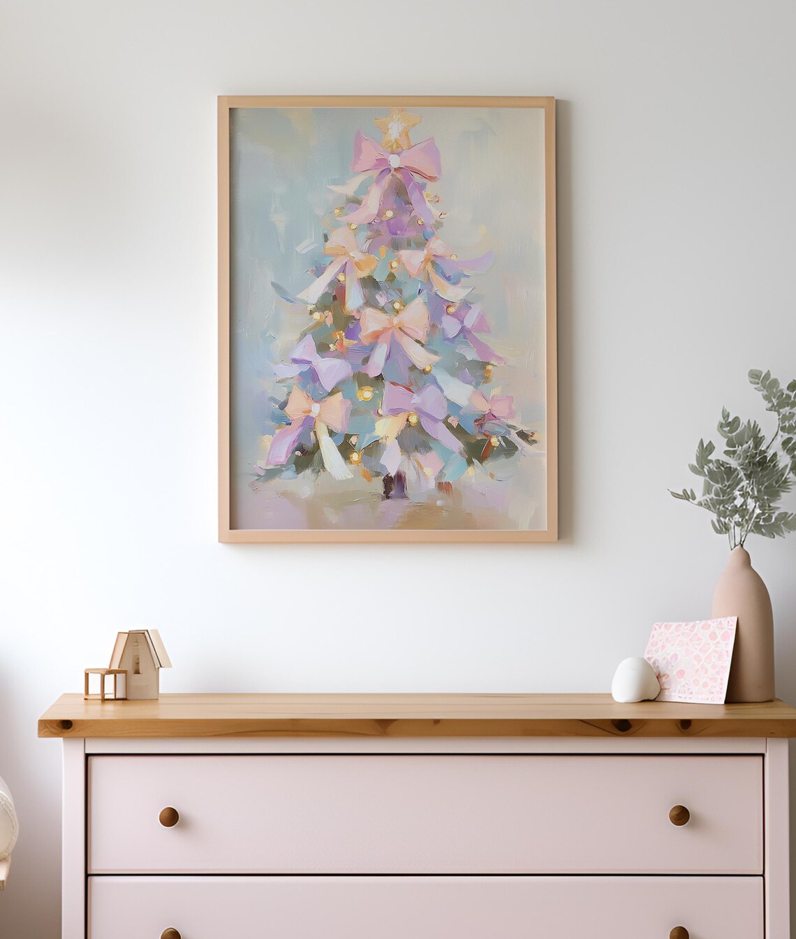 Coquette Christmas Tree Art, Winter Holiday Print - Image 2