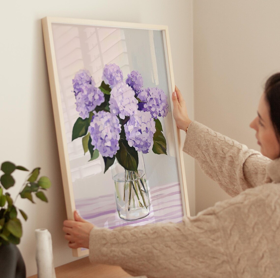 Purple Hydrangeas Art Print, Nursery Decor - Image 3
