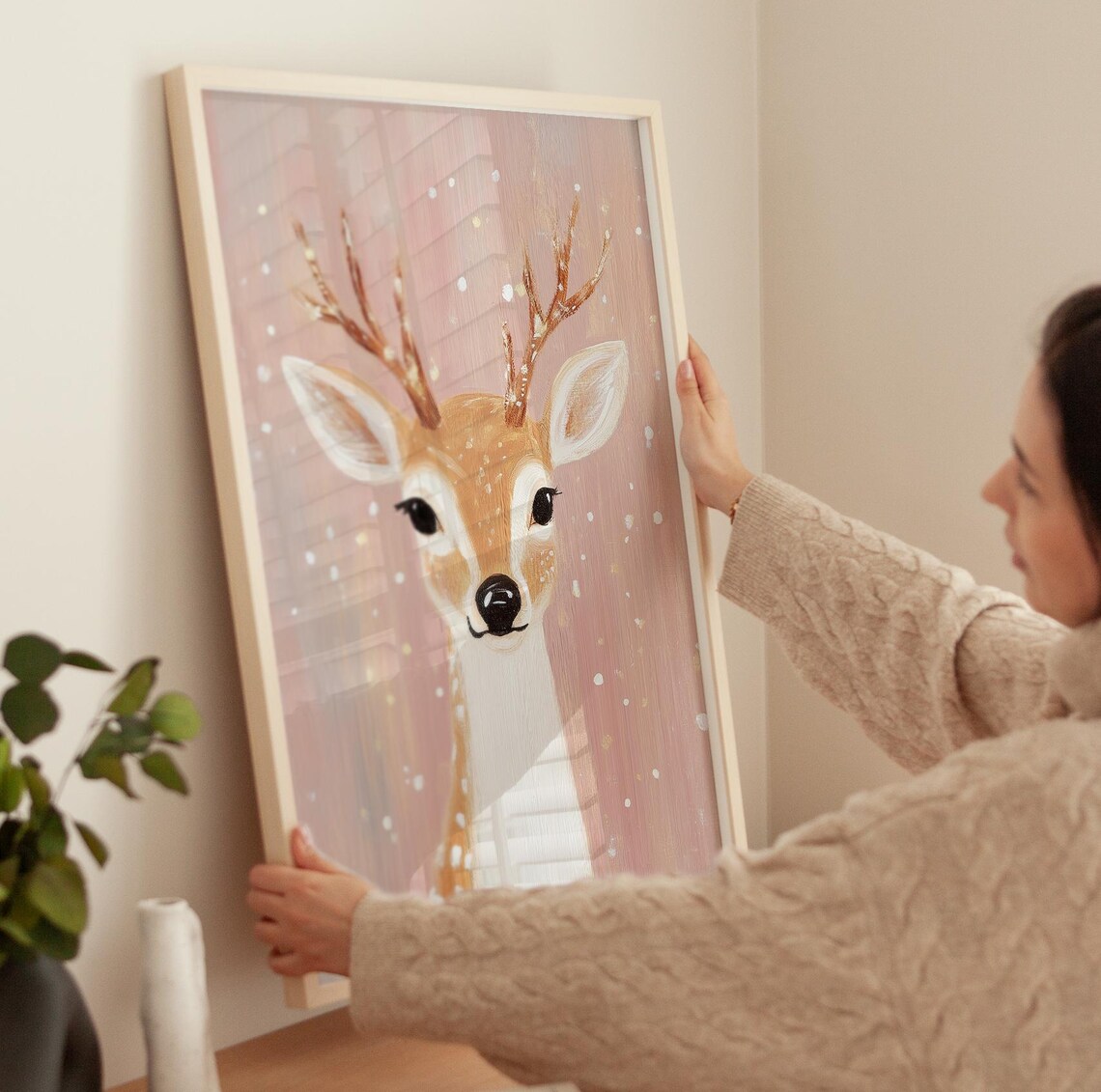 Reindeer Print, Winter Nursery Decor Art Print - Image 3