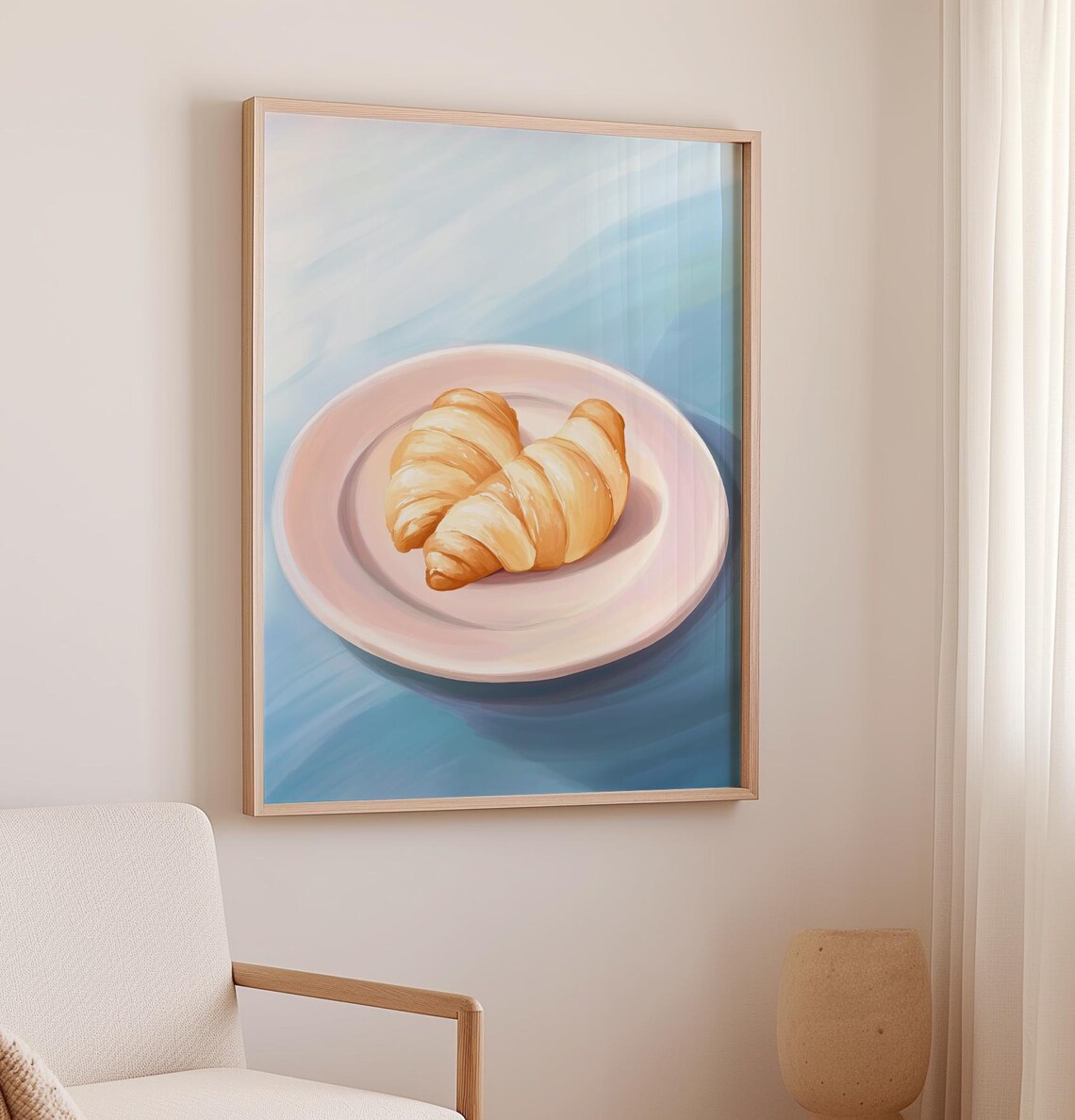 Croissant Wall Art Print, Girly Kitchen Decor - Image 2