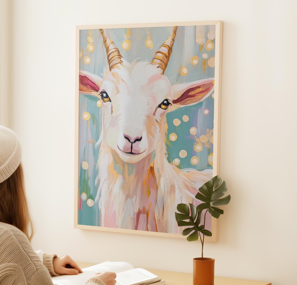 Goat Art Print, Stylish Goat Nursery Decor - Image 3
