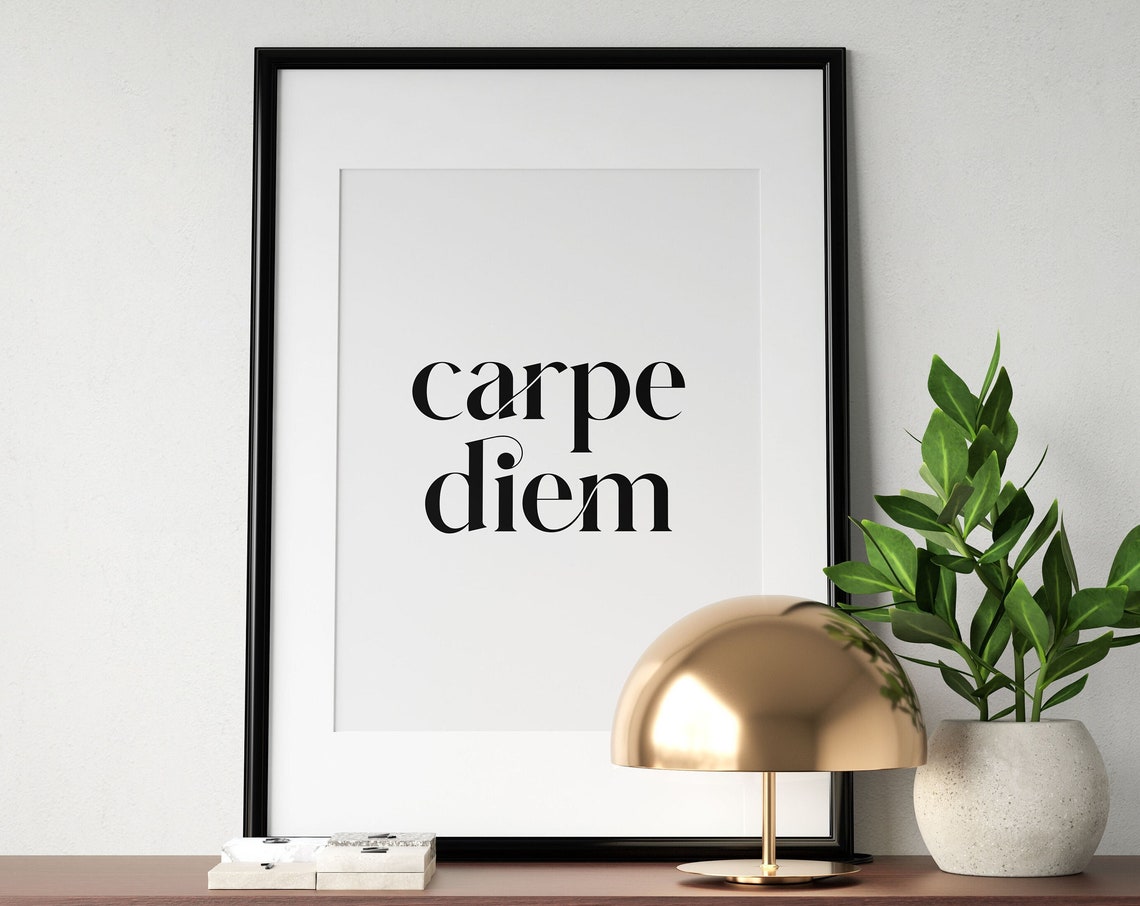 Carpe Diem Latin Seize The Day Classic Serif Typography Poster