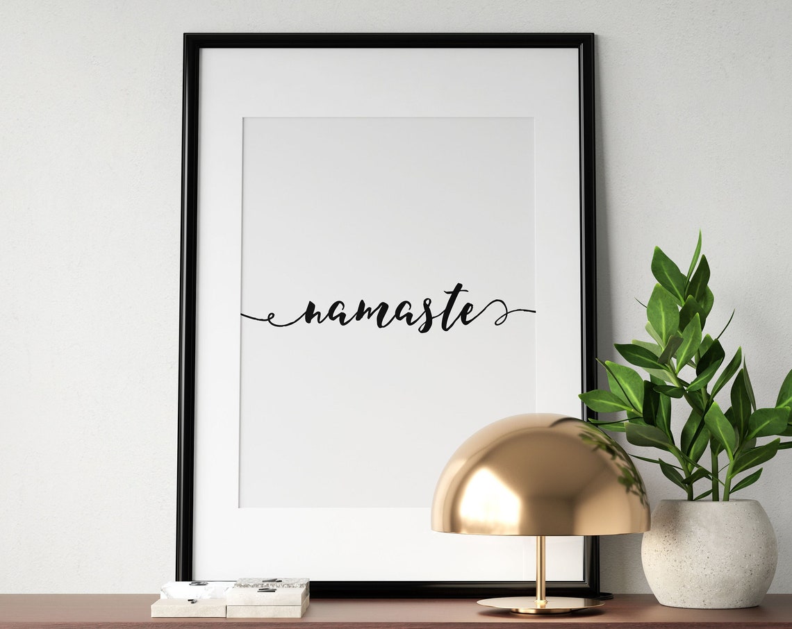 Namaste Script Yoga Meditation Zen Minimalist Calm Decor Poster