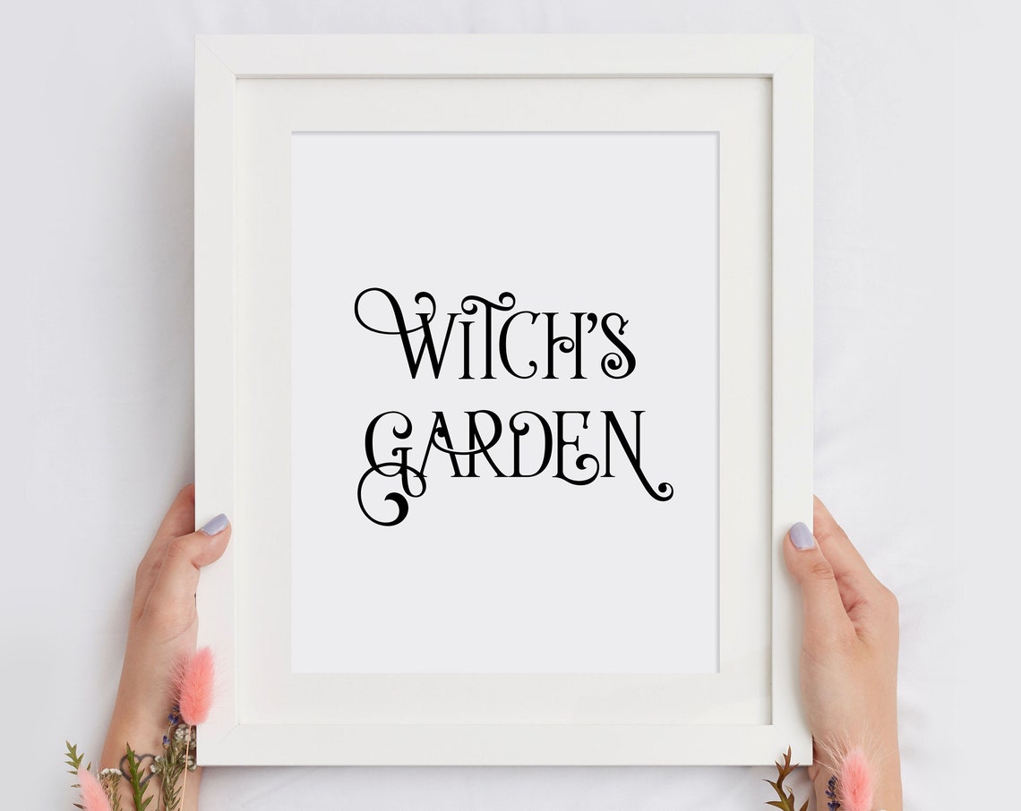 Witch's Garden Decorative Gothic Halloween Typography Poster