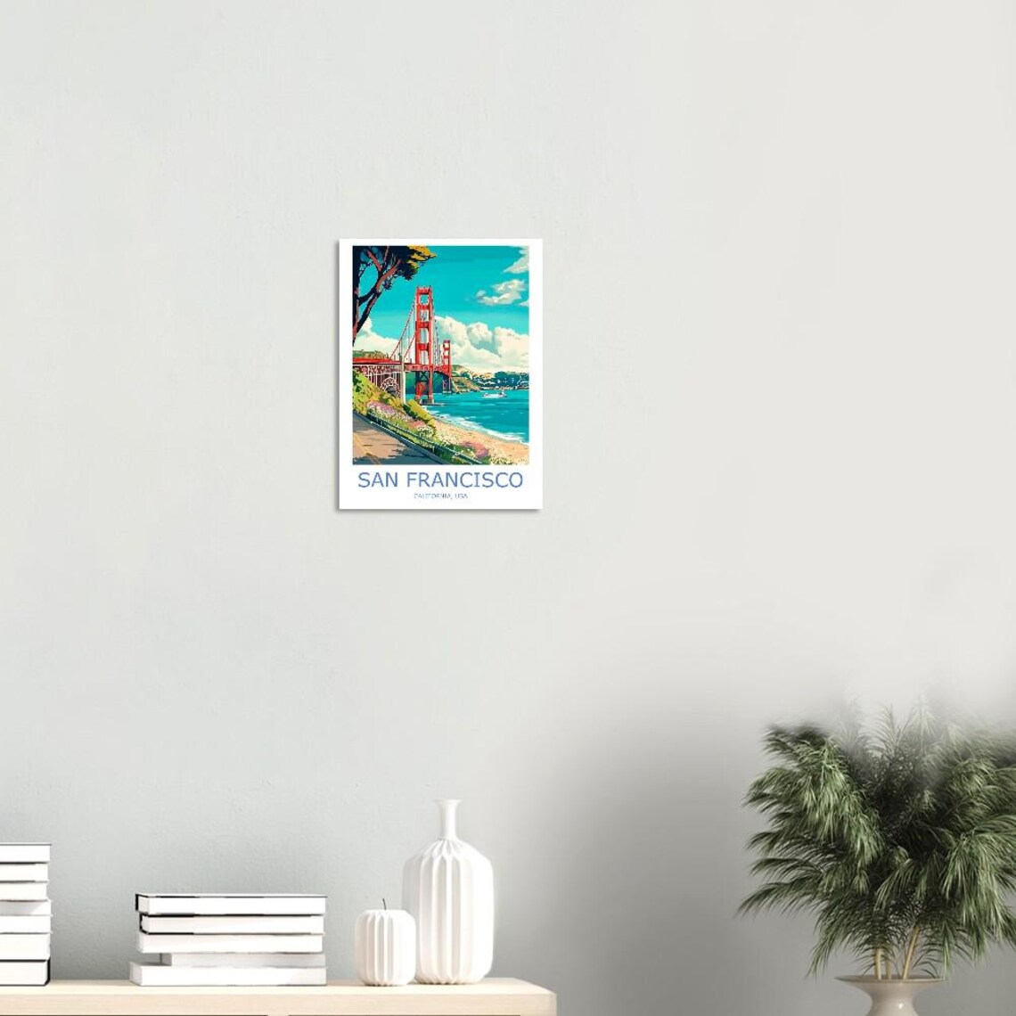 San Francisco California Golden Gate Bridge Coastline Travel Poster - Image 3