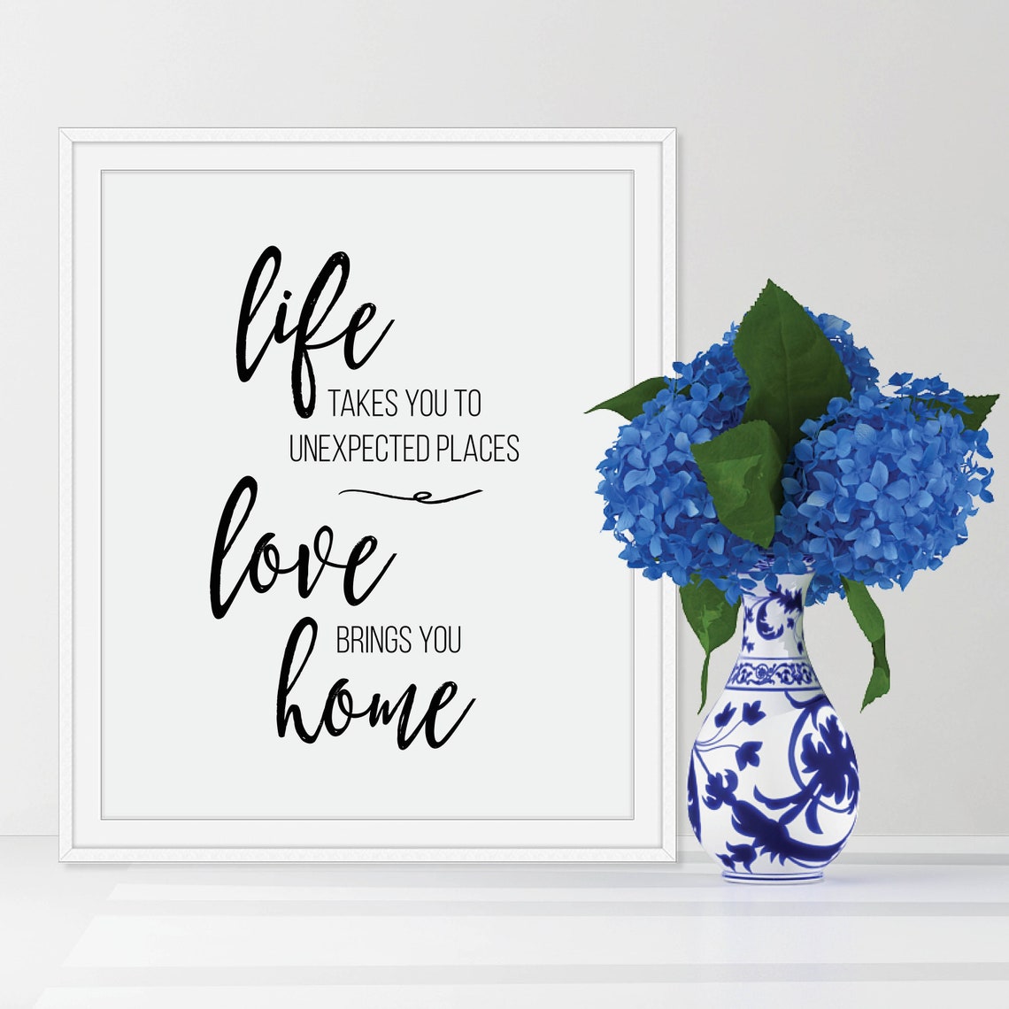 Life Takes You To Unexpected Places Love Brings You Home Travel Poster Love Wall Art Inspirational Quotes Love Poster - Image 3