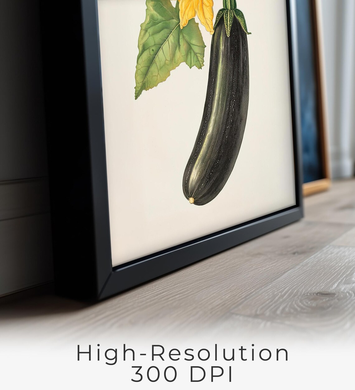 Zucchini Wall Art Modern Vegetable Kitchen Decor Illustration Rustic Farmhouse Style Instant Print Iv11 - Image 2