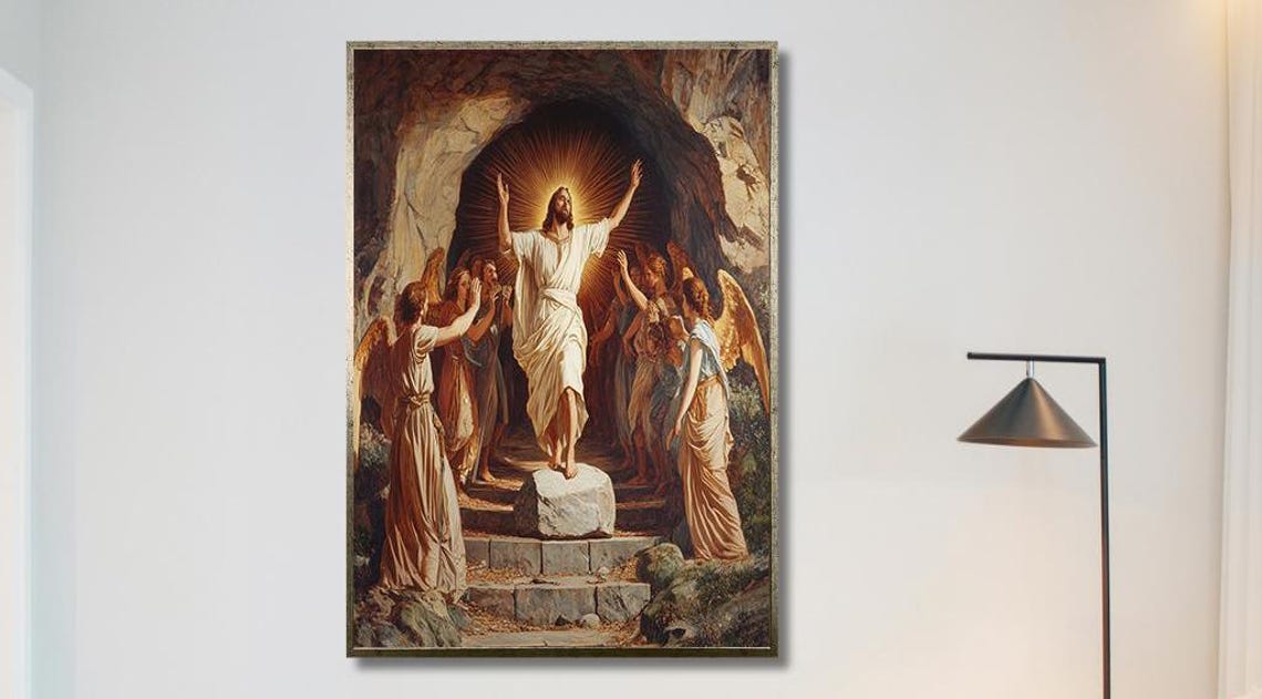 Resurrection Of Jesus Rising From The Tomb With Angels Poster - Image 2