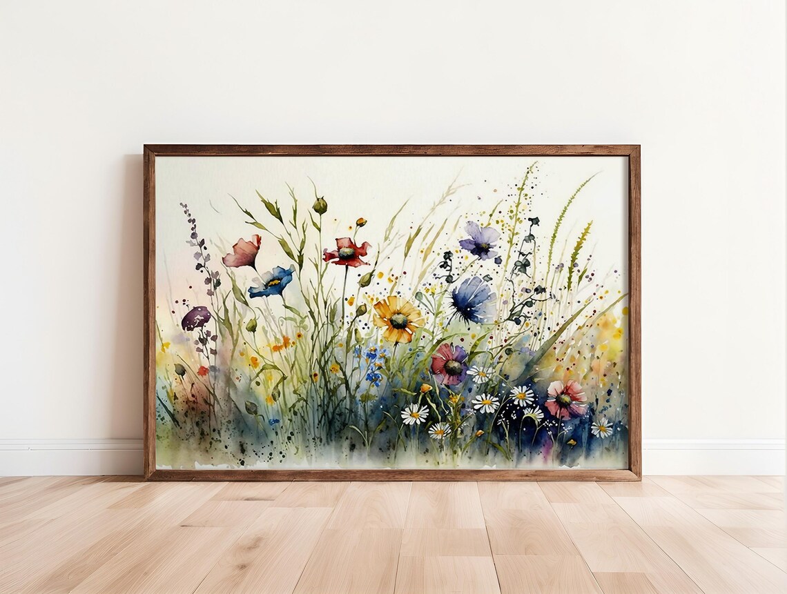 Watercolor Flowers Wildflower Botanical Art Print