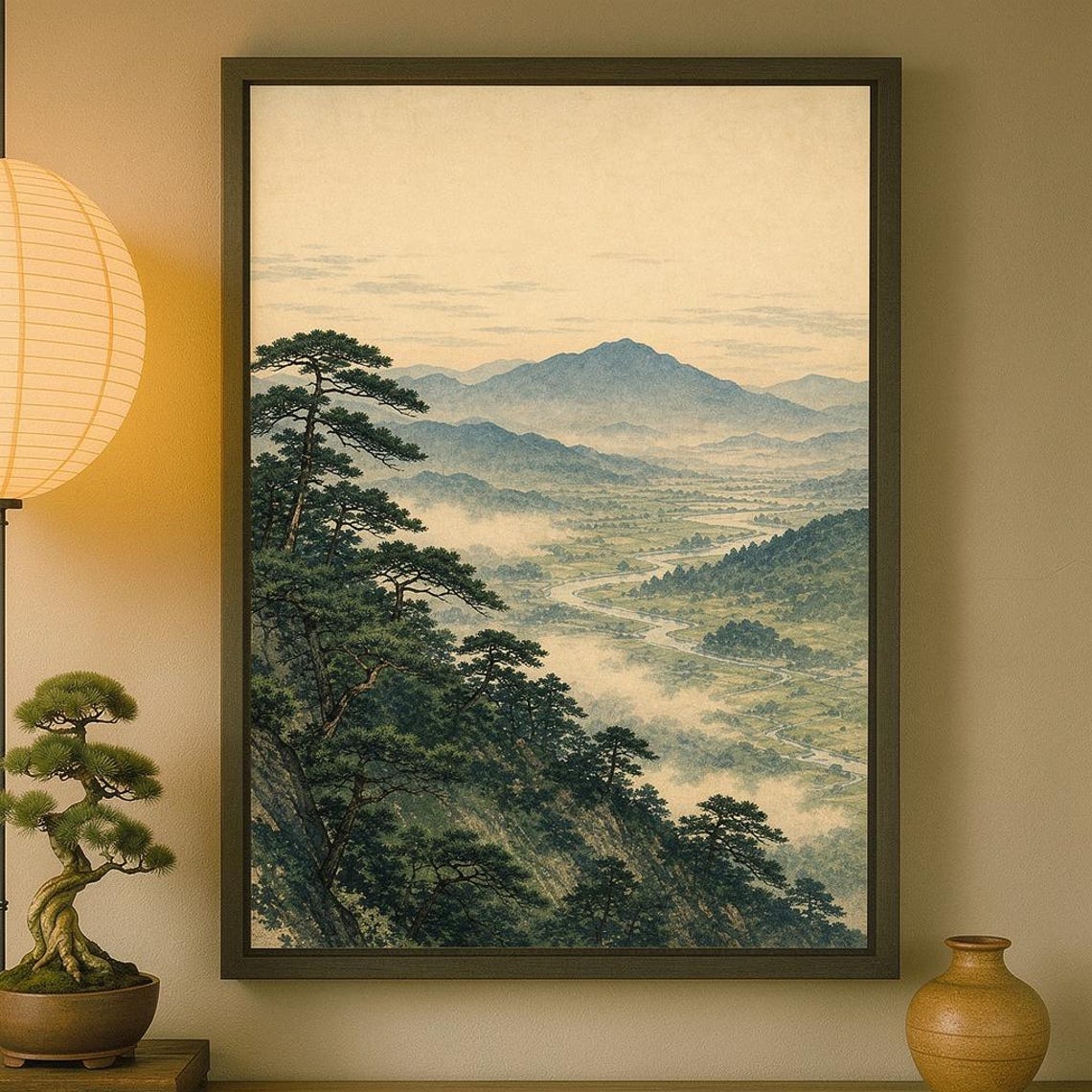 Japanese Valley Landscape Print