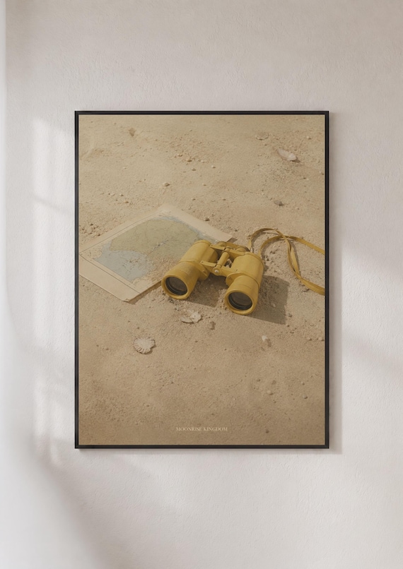 Moonrise Kingdom Yellow Binoculars Beach Wes Anderson Movie Poster