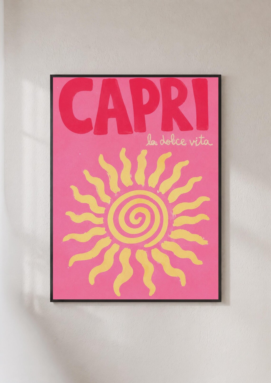 Capri La Dolce Vita Travel Poster, Italian Sun