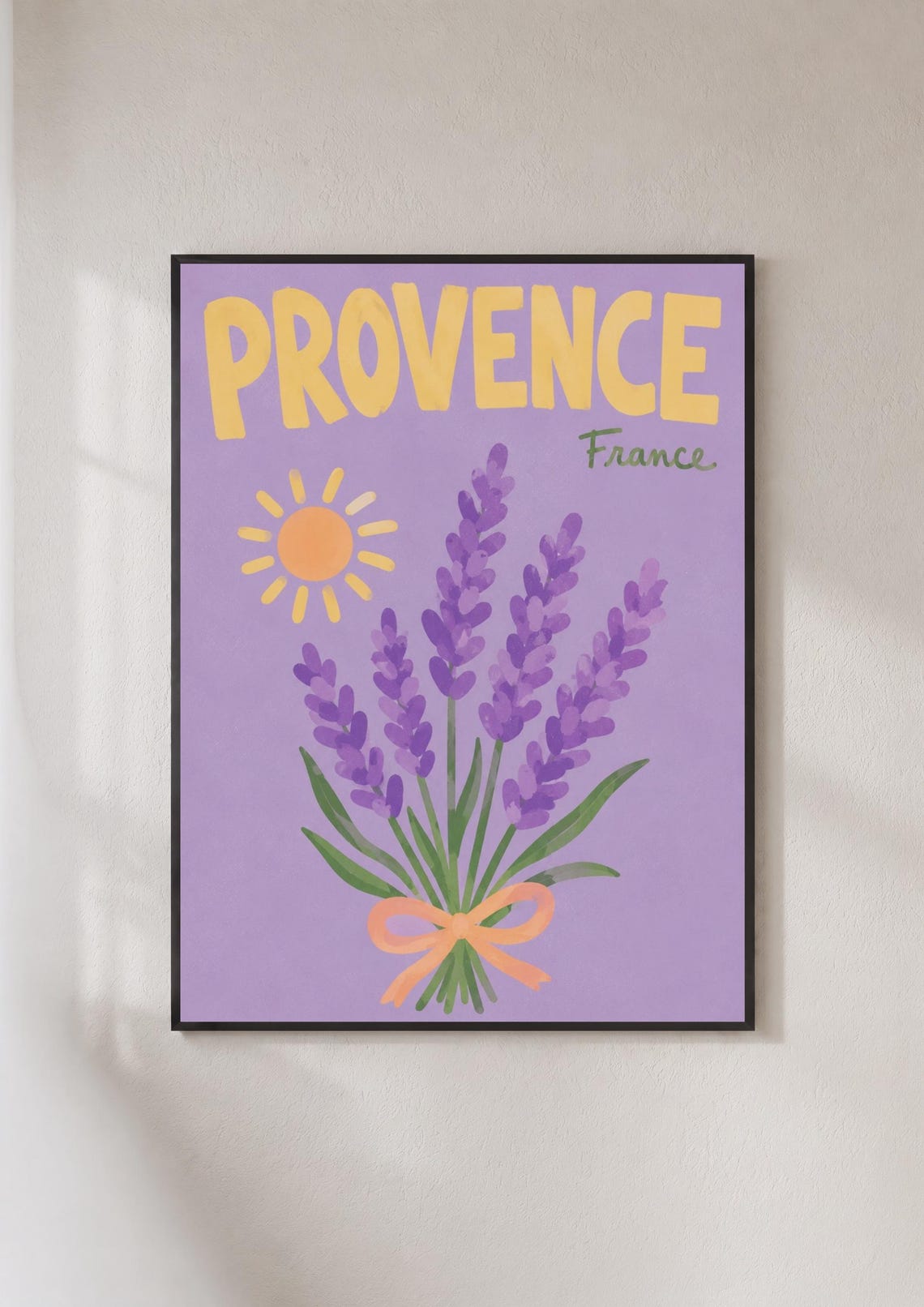 Provence France Lavender Bouquet Sun Retro Purple Floral Travel Poster