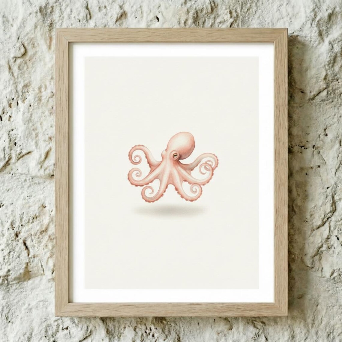 Octopus Print, Minimal Ocean Decor Art Print