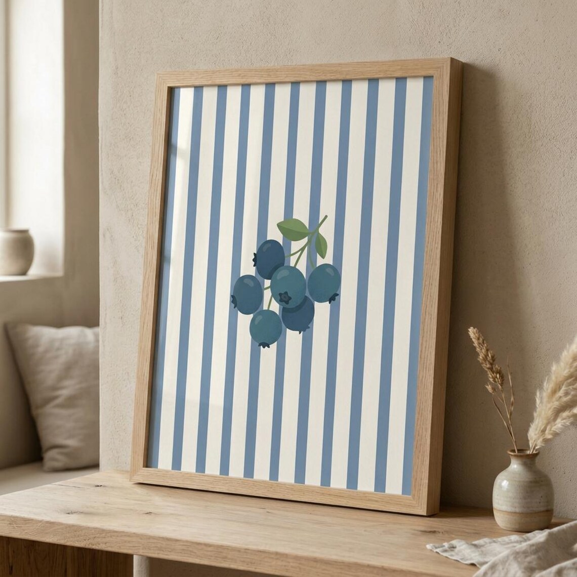Blueberry Print, Minimalist Kitchen Wall Art