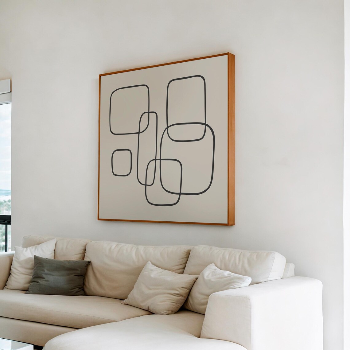 Modern Mid Century Organic Line Shape Art Print