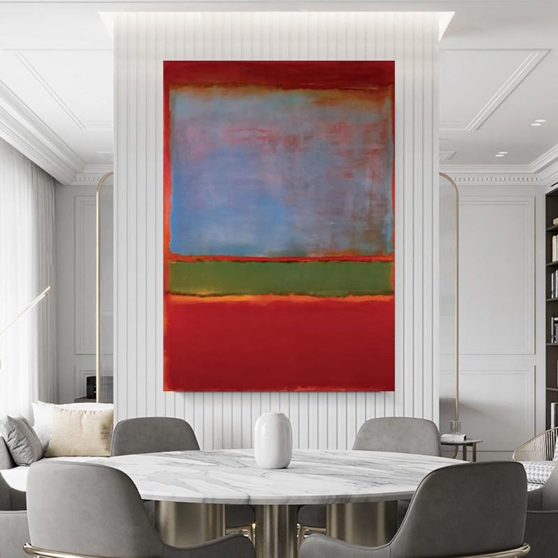 Bold Rothko Style Red Blue Green Color Field Abstract Art Poster - Image 4