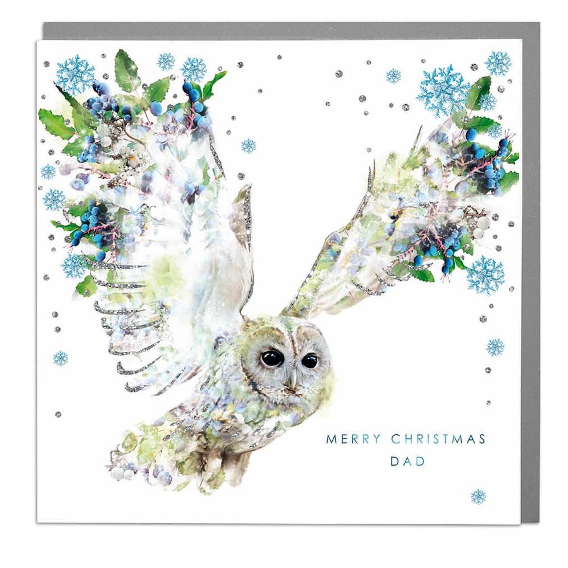 Tawny Owl Merry Christmas Dad Card