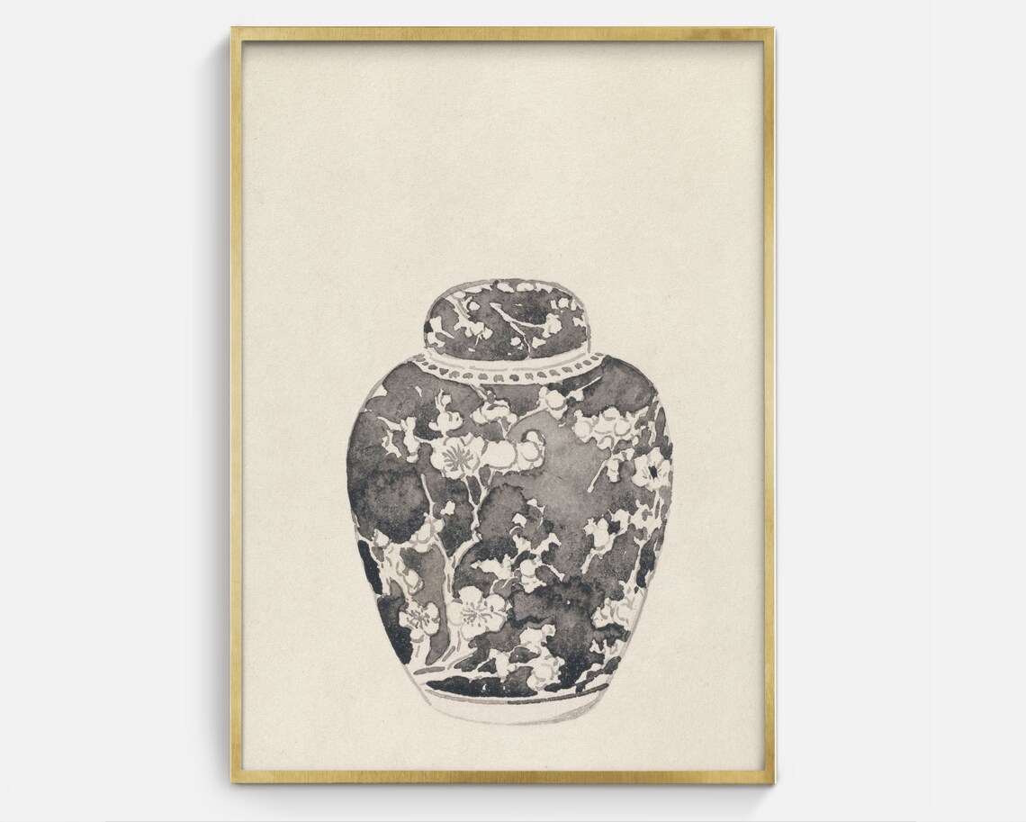 Vase Drawing No. 3 Vintage Still Life Art Print