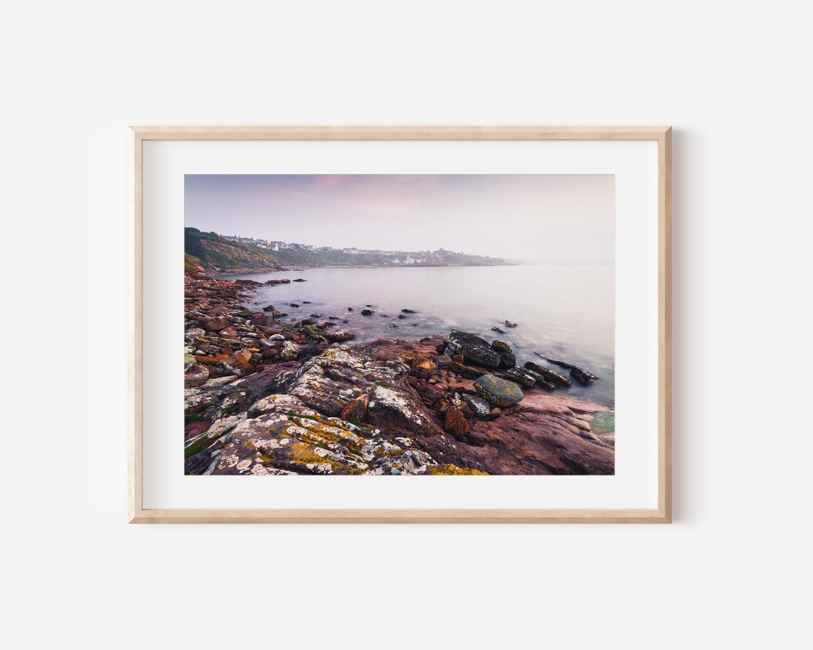 Crail Scotland Rocky Coastline Foggy Sunrise Seascape Photo Print